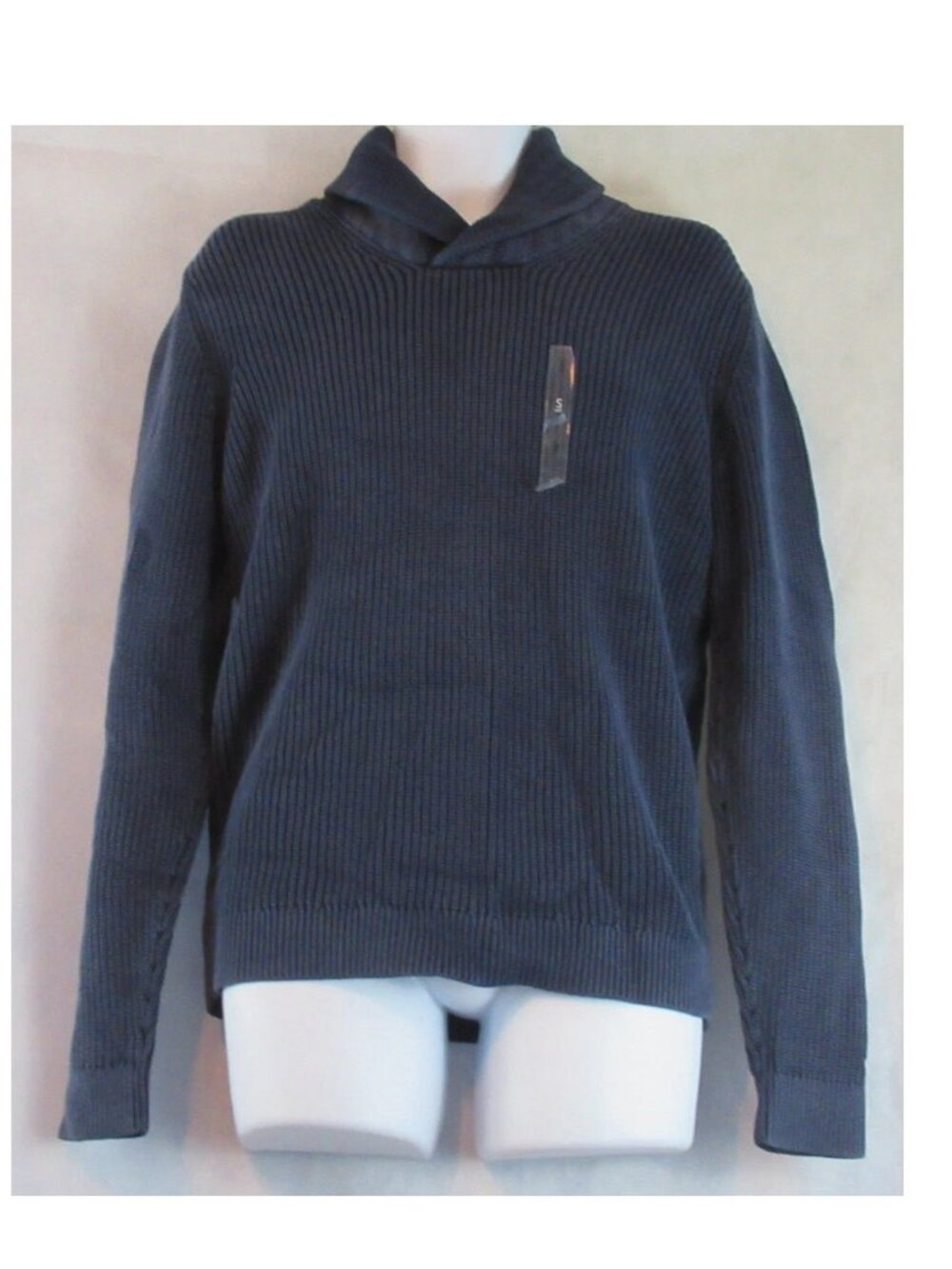 Tommy Hilfiger Men's Baxter Shawl Collar 100% Cotton Pullover Sweater, Navy Blue